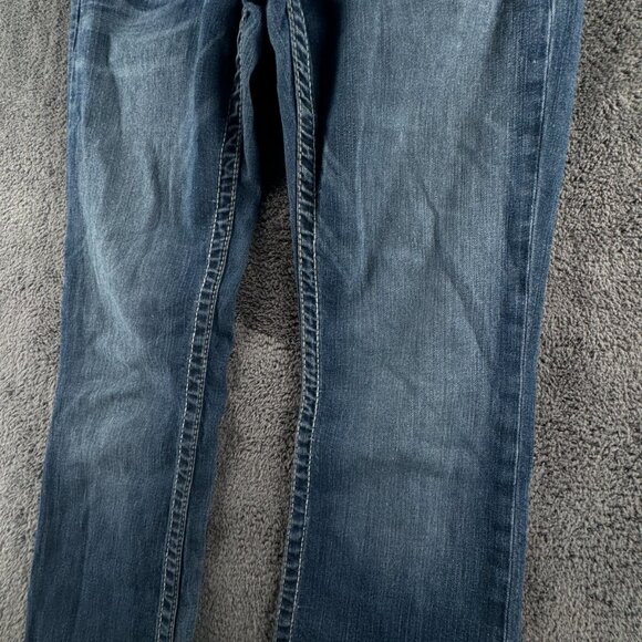 Big Star Sweet Boot Ultra Low Rise Denim Jeans Women Blue 27Lx33 Embroidered - Picture 4 of 16